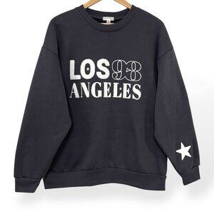 Orange Kiss Los Angeles 98 Crewneck Sweatshirt Women M Terry Embroidered letters